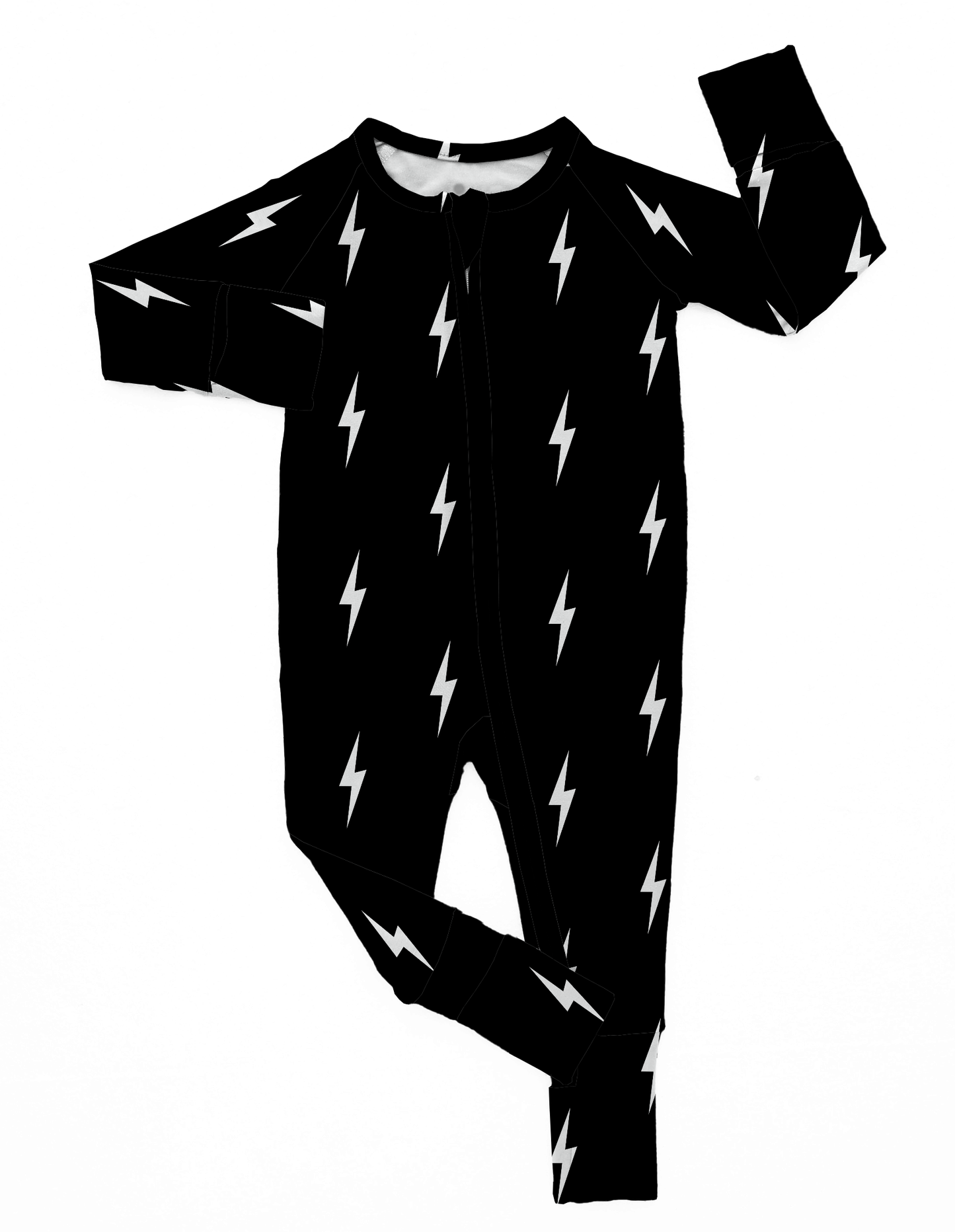 Lightning Bolt | Black Bamboo Romper