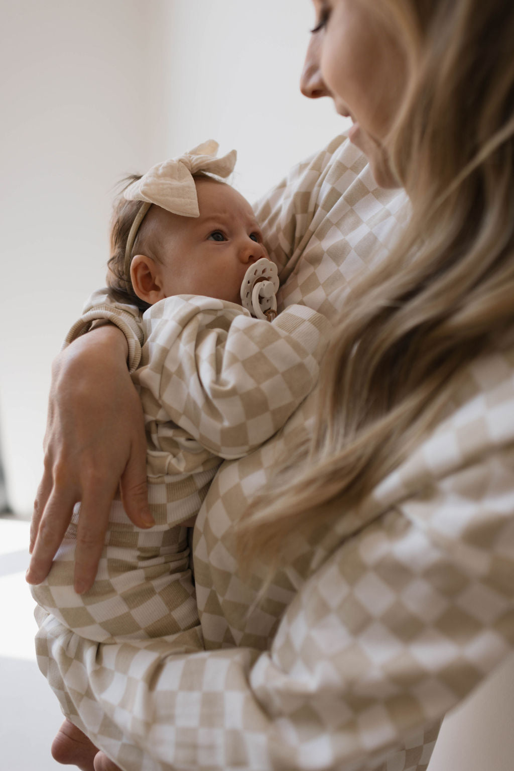 Children's Long Sleeve Short Set | Chai Checkerboard