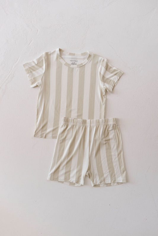 Bamboo Short Set | Sand Stripe