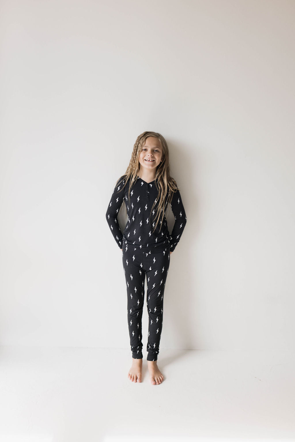 Bamboo Two Piece Pajamas | Midnight Lightning Bolt