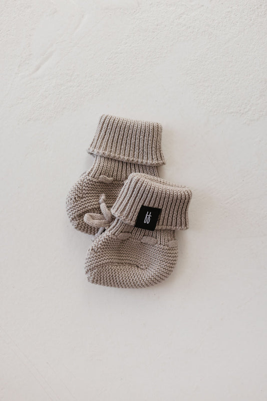 ff Knit Booties | Silver Bell