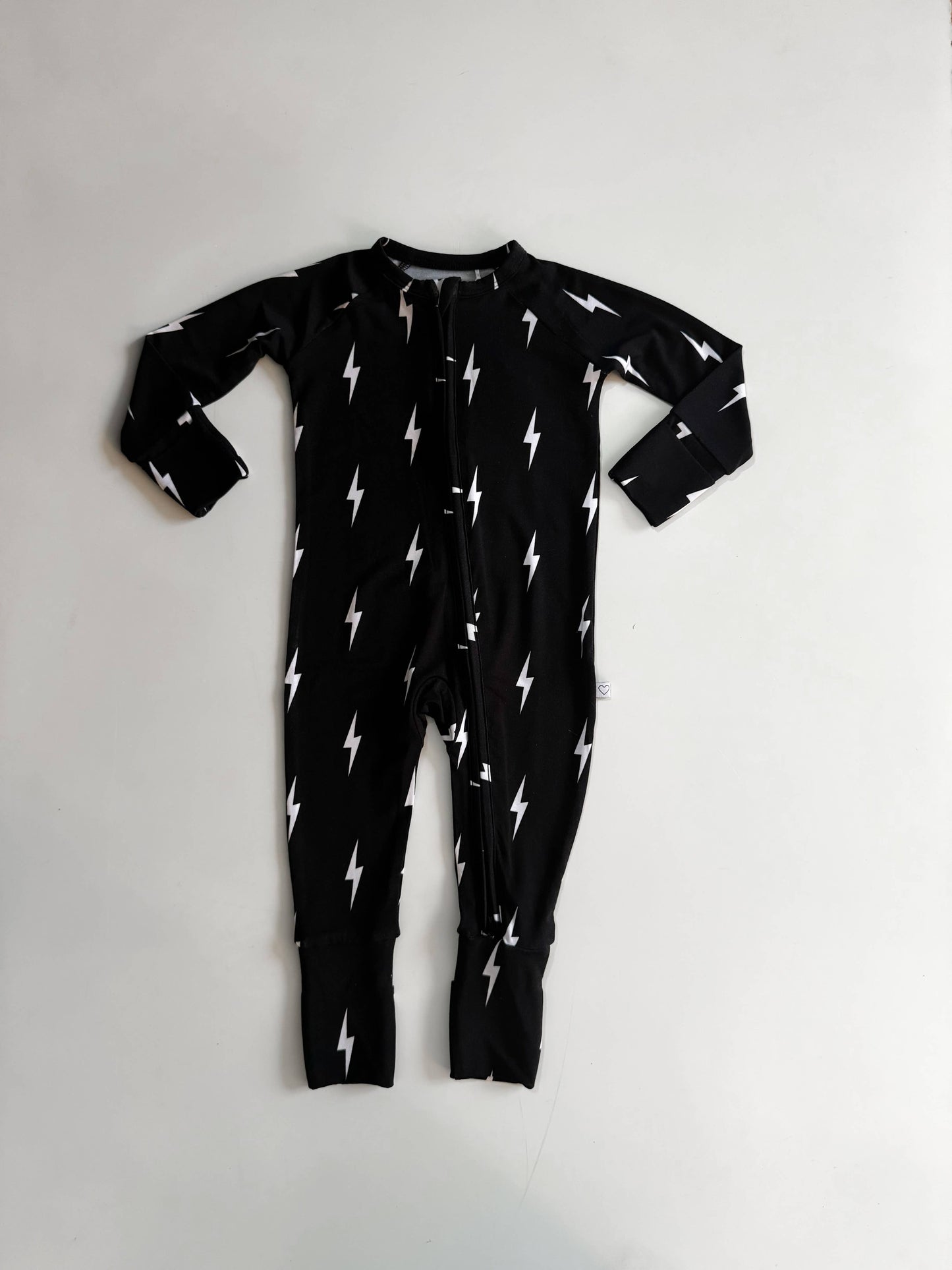 Lightning Bolt | Black Bamboo Romper