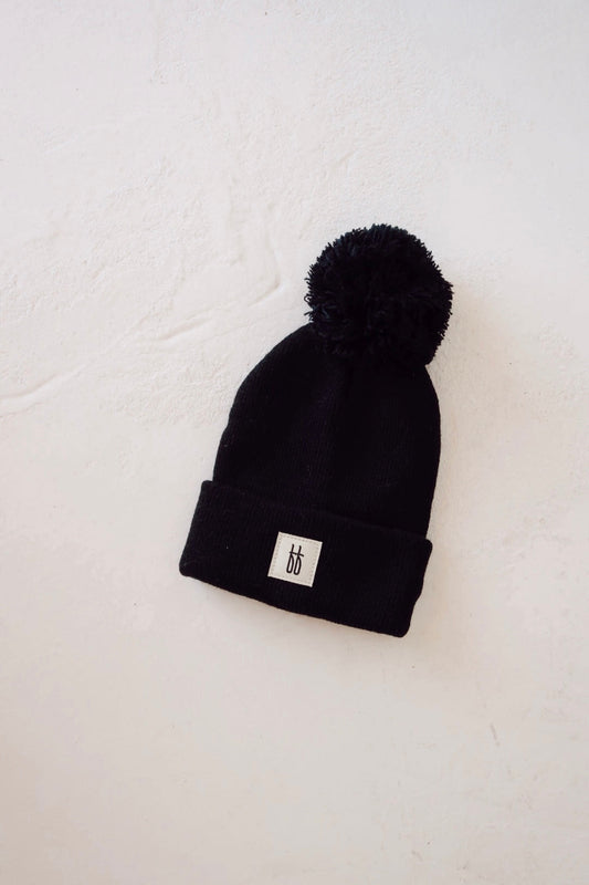 ff Knit Pom Top Beanie | Black