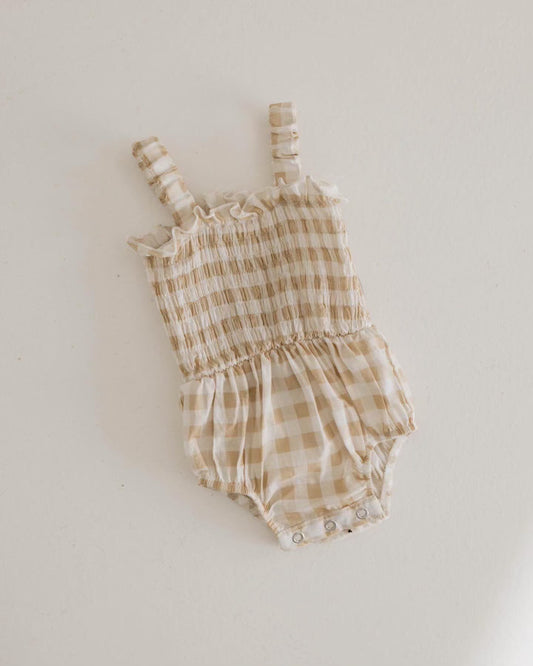 Tank Romper | Golden Gingham