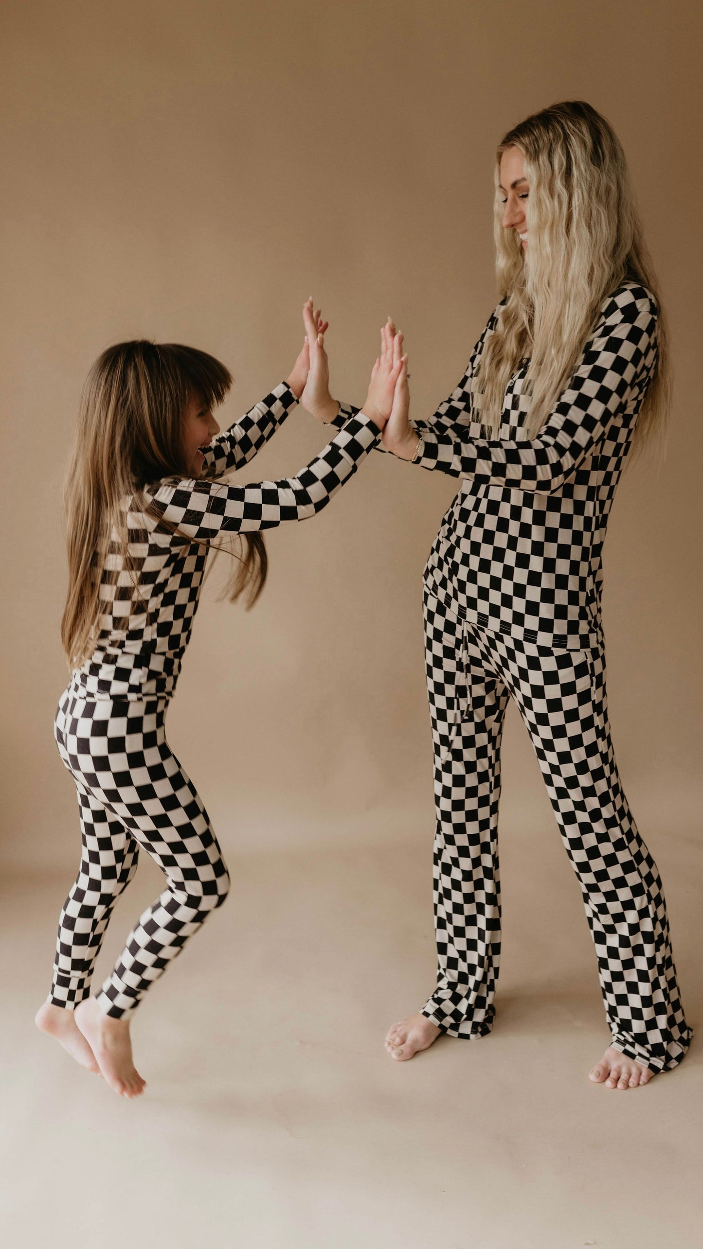 Bamboo Two Piece Pajamas | Black Checkerboard