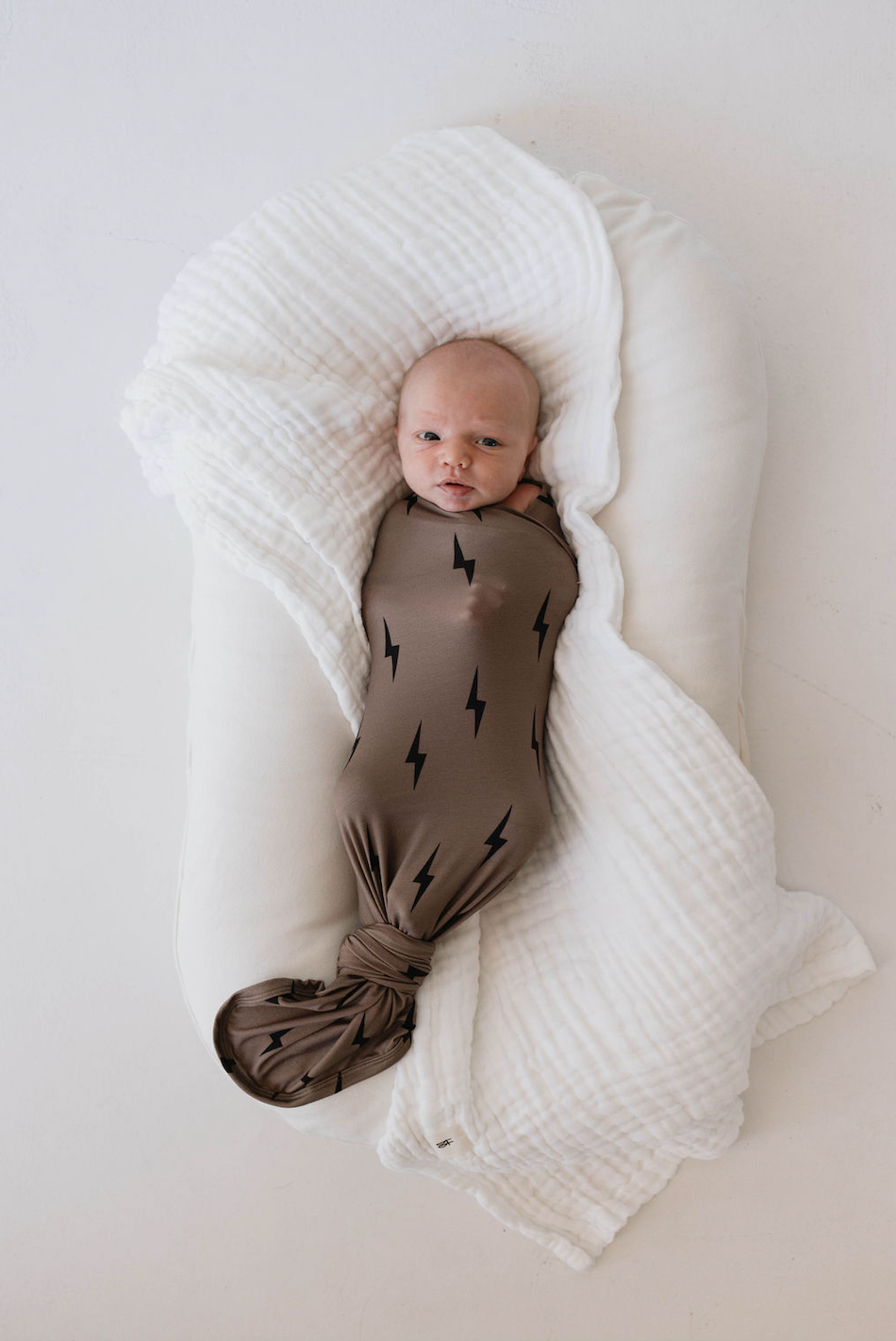 Bamboo Swaddle | Black & Brown Lightning Bolt