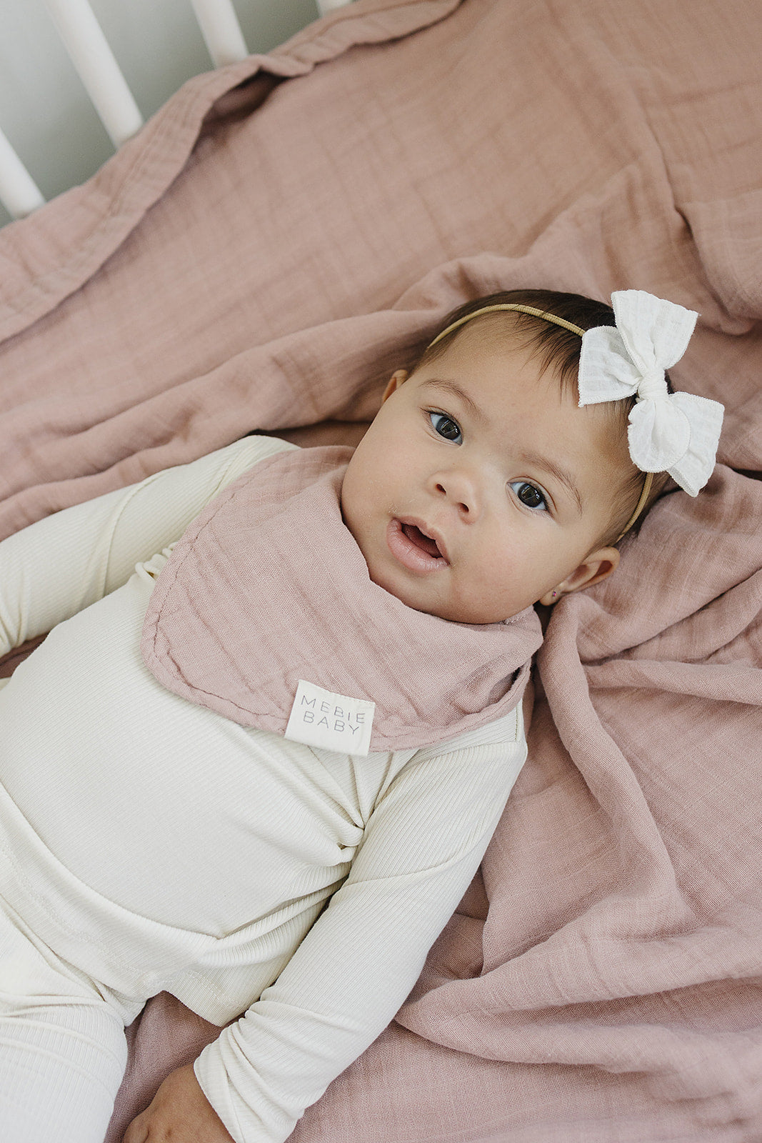 Dusty Rose Muslin Bib