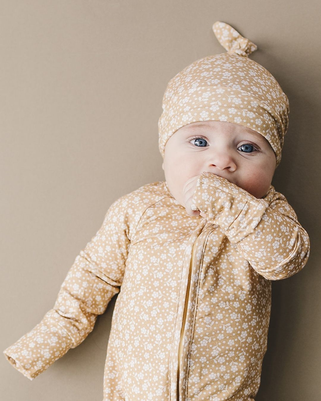 Bamboo Zip Romper | Neutral Garden