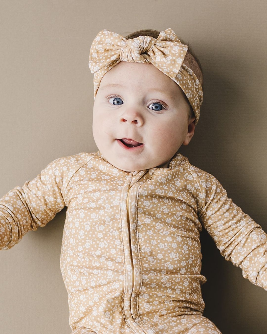 Bamboo Zip Romper | Neutral Garden