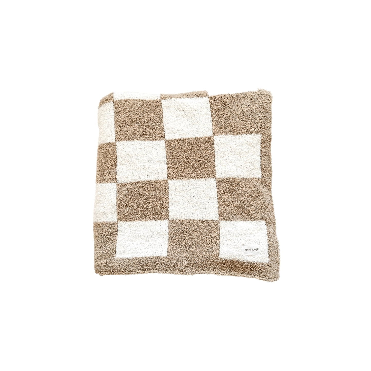 Checker Blanket - Taupe/White