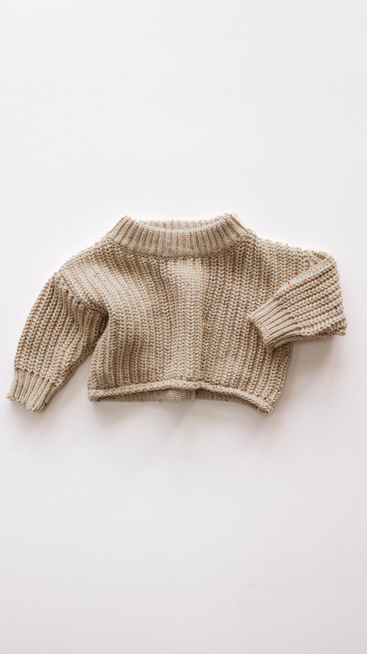 Knit Sweater | Wheat Confetti