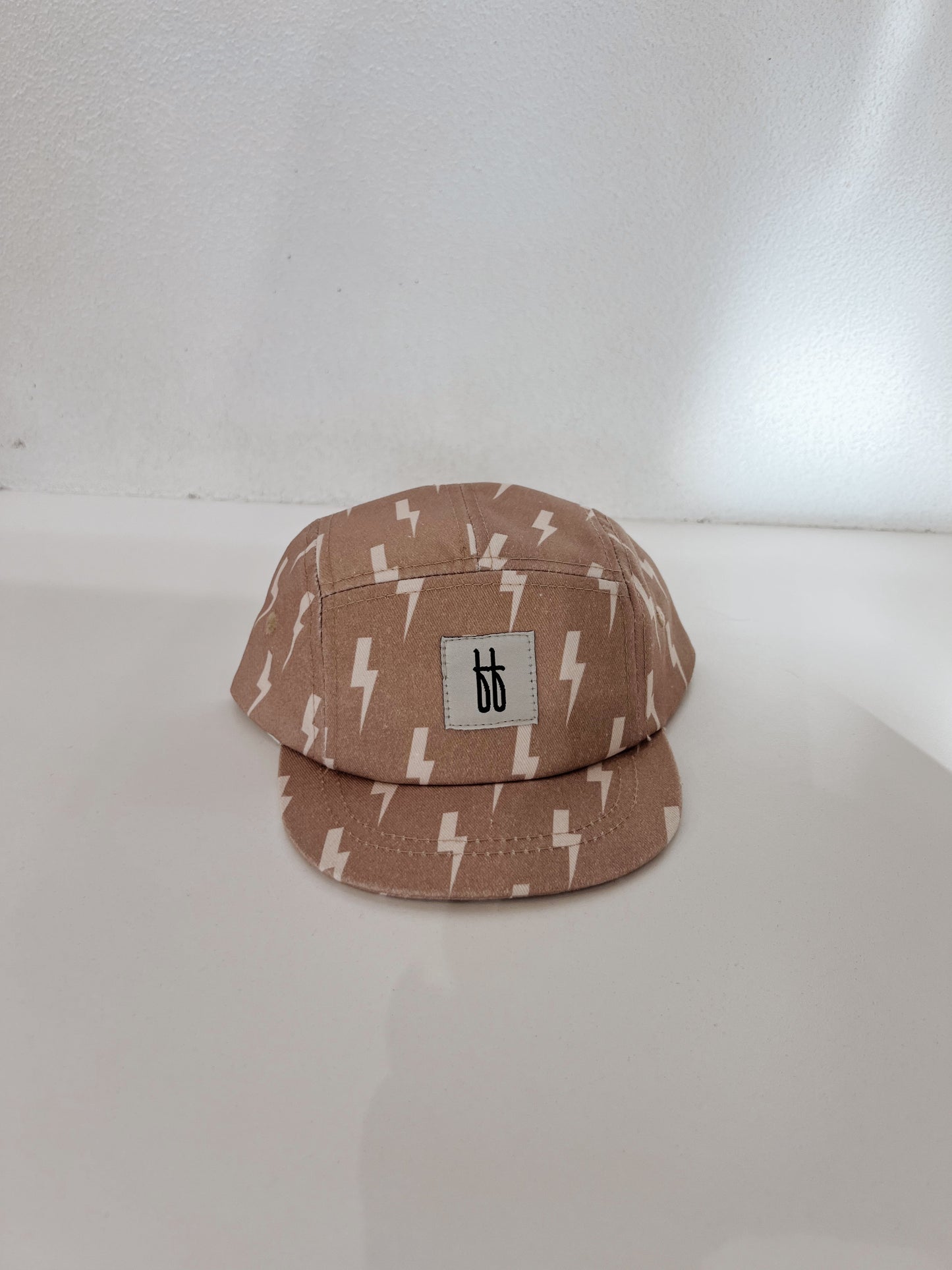 Snap Back | Tan & Cream Lightning Bolt