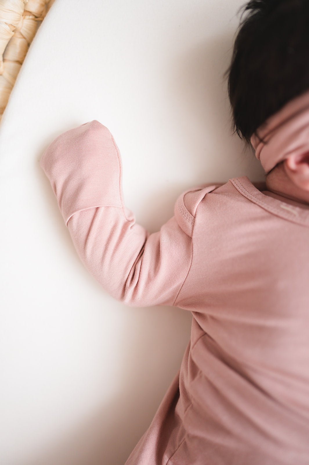 Knotted Baby Gown - Dusty Pink