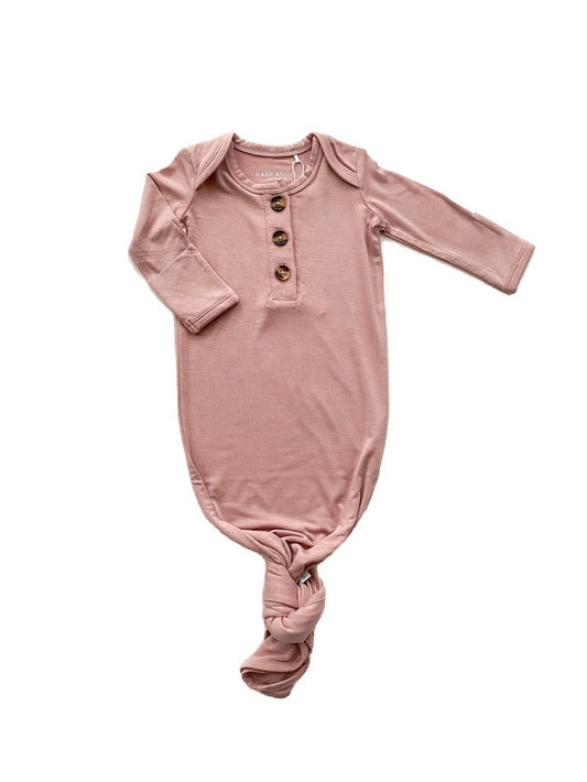 Knotted Baby Gown - Dusty Pink