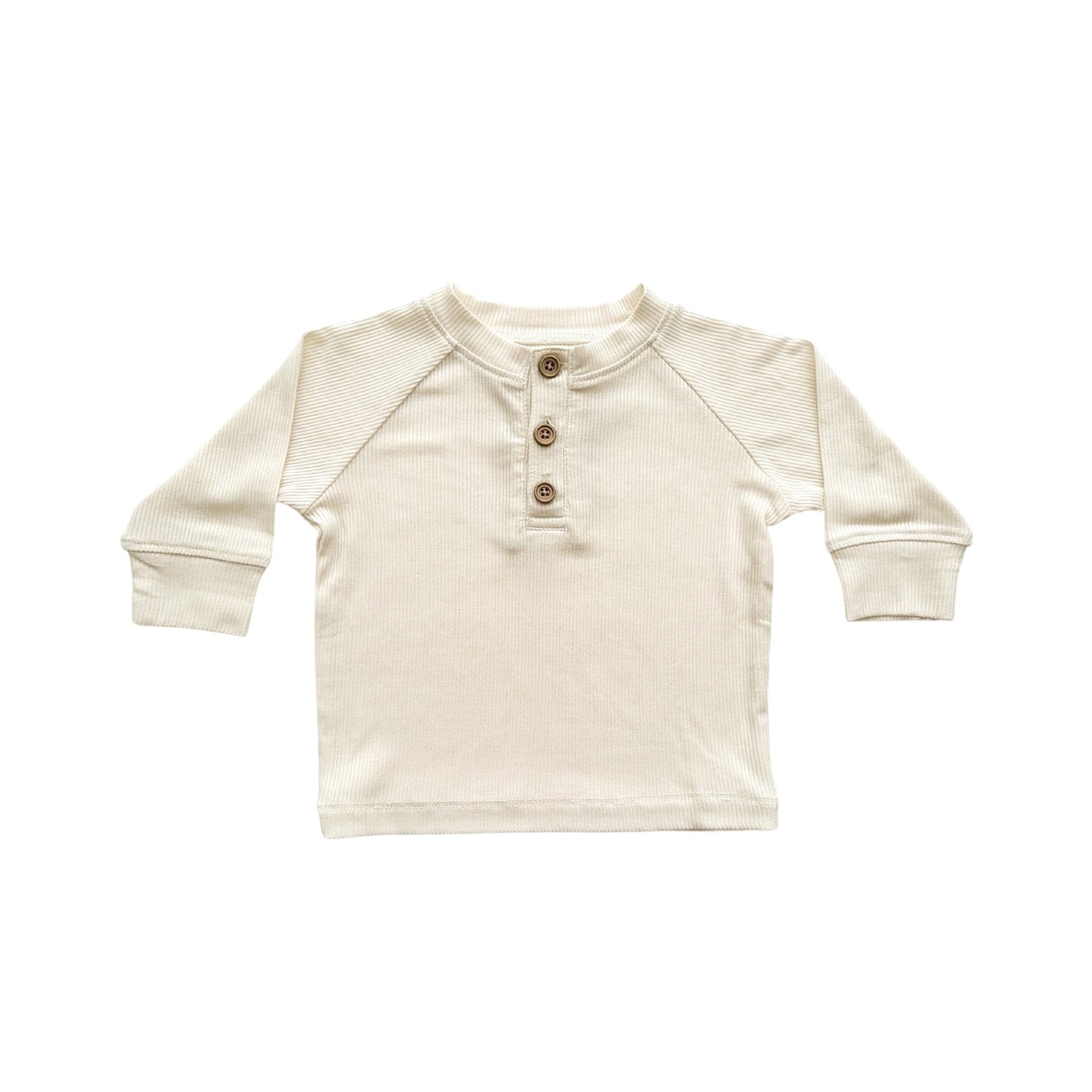 Bamboo Long Sleeve Shirt - Cream Ribbed