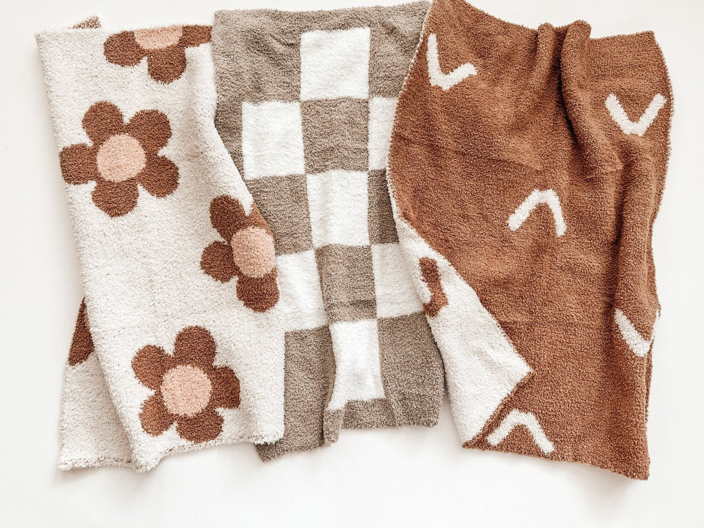 Mini Blanket - Checker Taupe/White