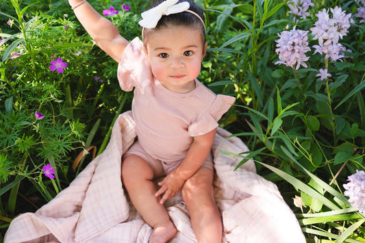 Ruffle Ribbed Short Set - Dusty Rose