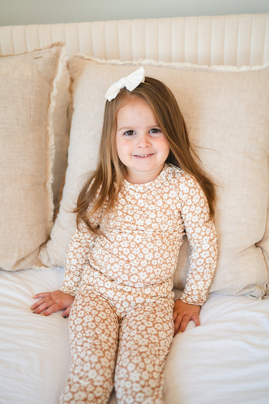 Two-Piece Pajama Set - Mocha Ditsy